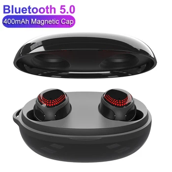 

K1 TWS Bluetooth V5.0 Wireless Earphones Smart Touch Control HD Stereo Sound Sport IPX5 Waterproof Headphones with Magnetic Gap