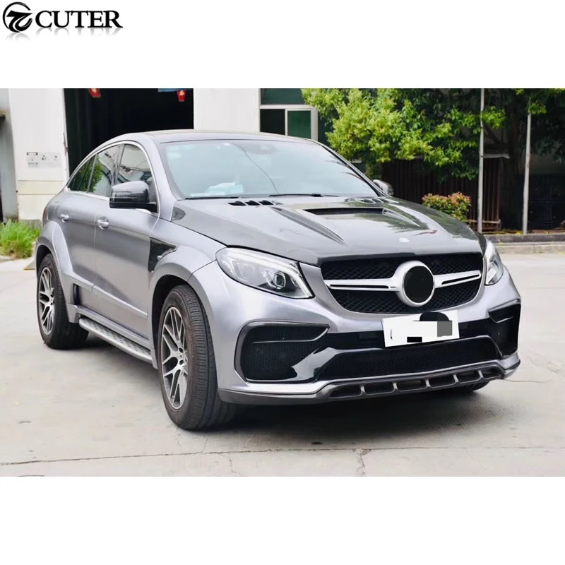 W292 GLE Coupe GLE63 TC стиль широкий автомобильный комплект кузова из углеродного волокна PP передний бампер задний бампер капот двигателя для Benz W292 GLE Coupe
