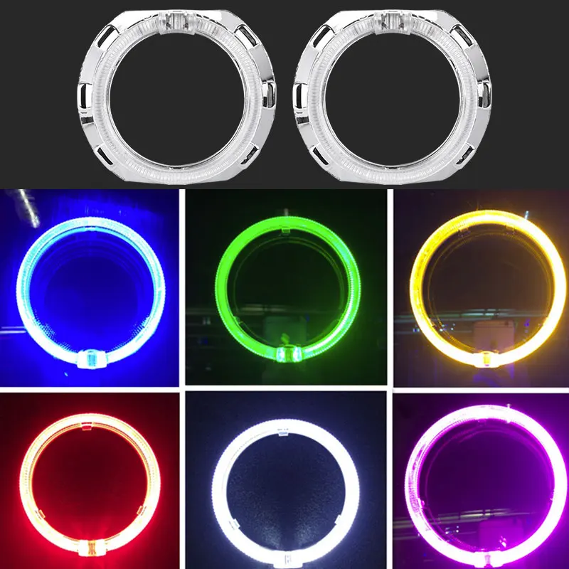 DERI автомобильный Стайлинг Ангельские Глазки RGB Освещение приложение управление Halo кольца светодиодный Bluetooth 3,0 дюймов красочные модифицированные украшения лампы
