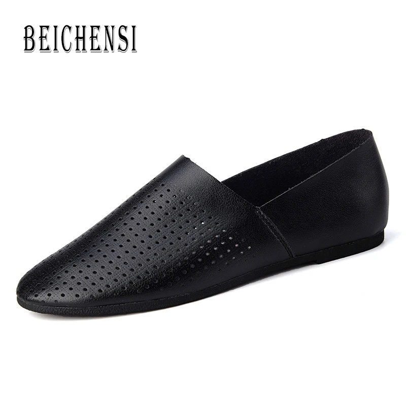 

Men's Spring Summer Mocassins Soft Microfiber Casual Shoes Leather Shoes Men Breathable Loafers Slip-on Ultra Light Flats Man