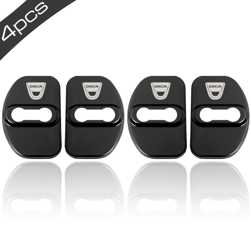 4x крышка дверного замка автомобиля для Dacia Sandero MK2 Stepway аксессуары Защитная крышка автомобиля Стайлинг эмблемы - Цвет: black