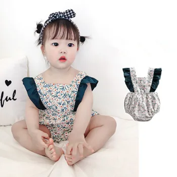 

2020 Baby Girls Summer Onesie Baby Girls Flower Romper High Quality Baby Troddler Romper infant Clothes