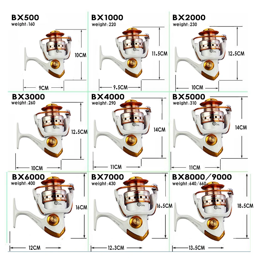 Yumoshi спиннинговая рыболовная Катушка 12BB+ 1 подшипниковые шарики 500-9000 серия металлическая Катушка спиннинговая Катушка лодка рок рыболовное колесо