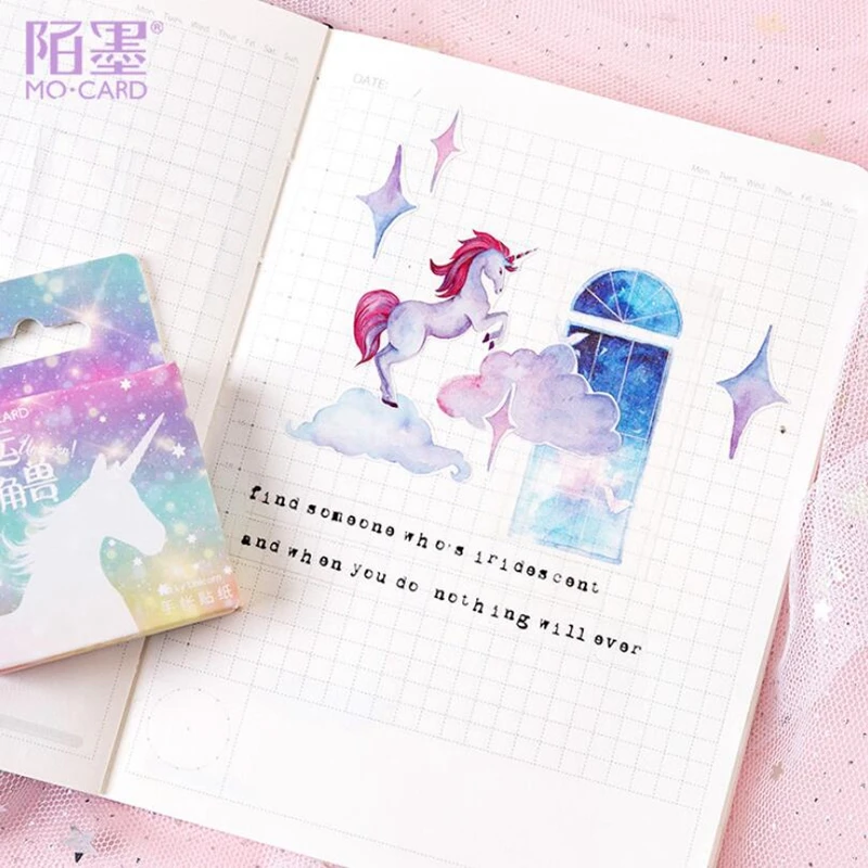 Единорог декоративные Стикеры s Kawaii Мини Бумага стикер для канцелярских товаров DIY Украшение дневника Скрапбукинг этикетка Стикеры s 46 шт./компл