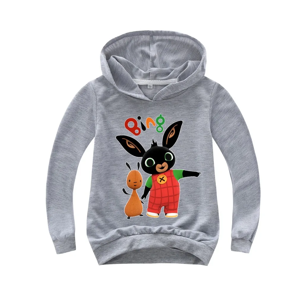 Bing Rabbit Bing Bunny/толстовки с капюшоном для маленьких детей пуловер с длинными рукавами и рисунком для мальчиков и девочек топы, От 2 до 16 лет