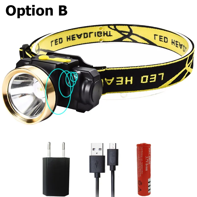 OPtion B Litwod Z209010 светодиодный инфракрасный датчик движения, головной светильник, налобный фонарь, налобный светильник, перезаряжаемый светильник-вспышка, налобный фонарь, фонарь для охоты, светильник - Испускаемый цвет: OPtion B