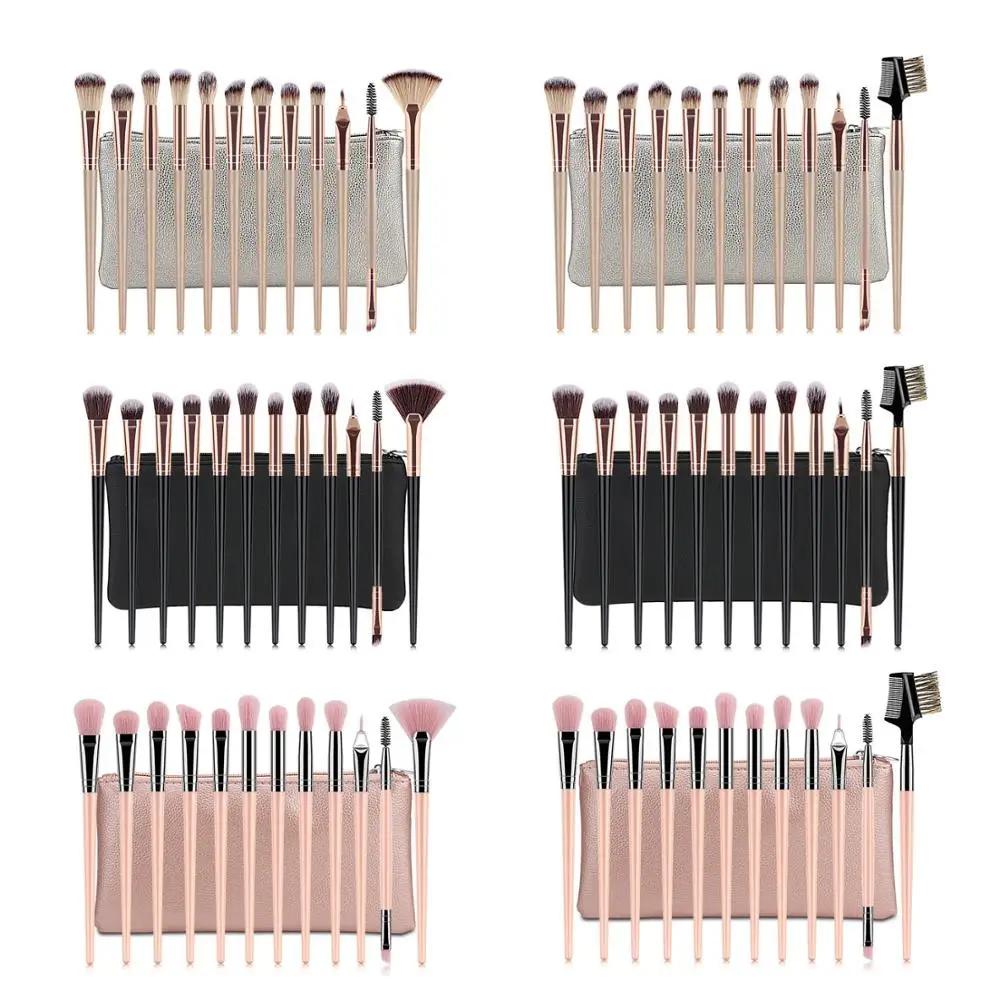 

3/5/12/13pcs/Set Champagne Make Up Brushes Eye Brushes Knits Eyeshadow Brush Eyebrow Brush Eyeliner Brush Eyebrow Comb Brush HOT