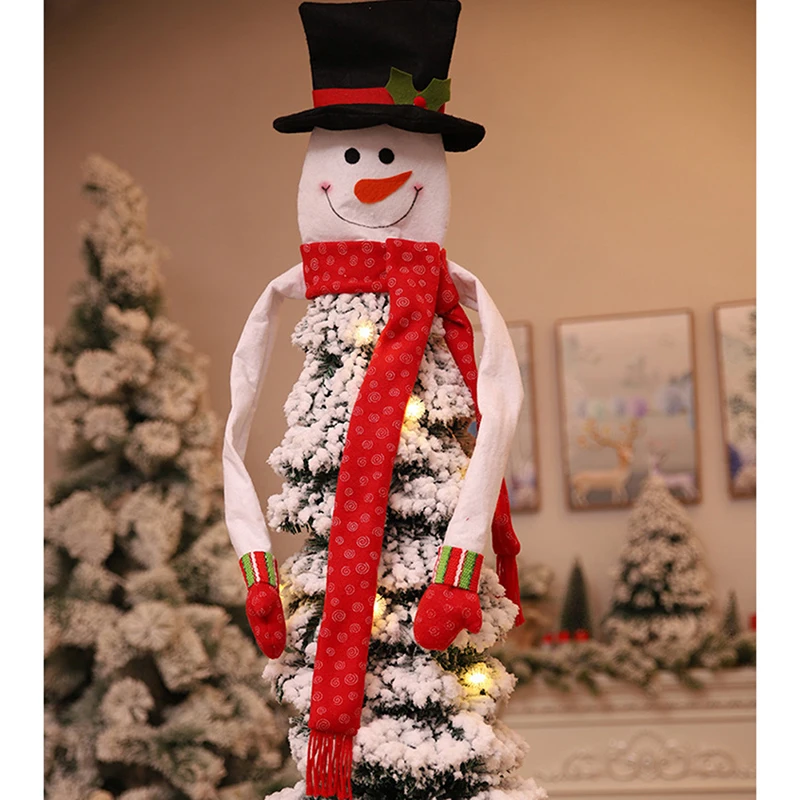 Christmas Tree Topper Snowman Santa Claus Hat Christmas Tree Ornaments Decor Christmas Gifts Xmas Decoration For home