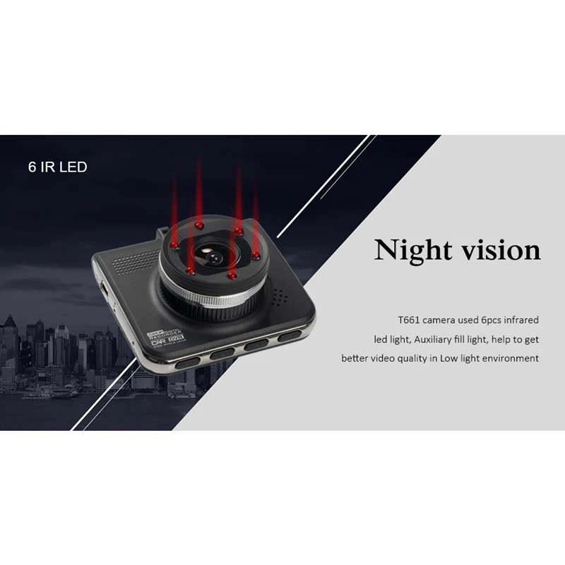 Мини Автомобильный видеорегистратор Vikewe T661 Full HD 1080P ночного видения для