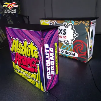 

Rectangular wood panel board rectangle reception desk LED counter display exhibition booth parts kit