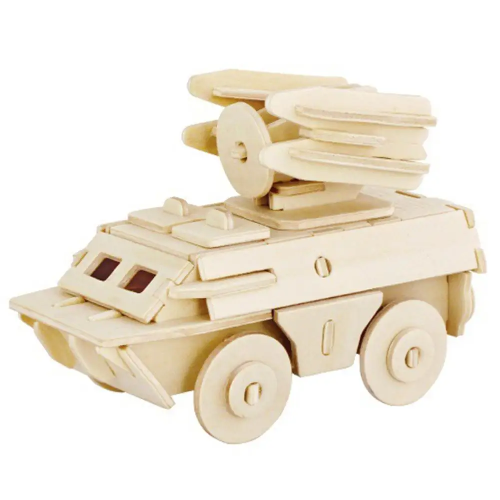 

3D DIY Assemble Wooden Transportation Building Puzzle Toy Tank Model for Kids