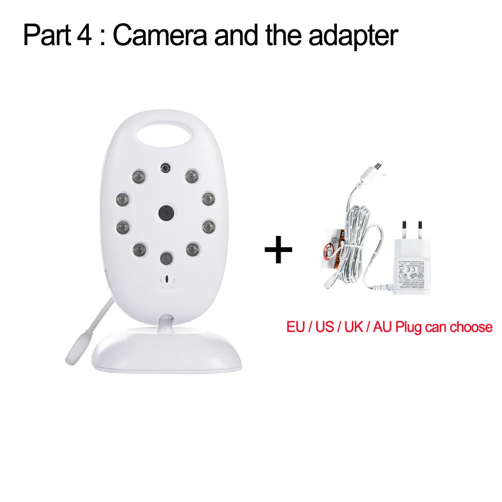 Camear add plug VB601 Детский Монитор Аксессуары: 2,0 дюймовый ЖК-экран детский монитор камера адаптер питания кабель для безопасности беспроводной 2,4 ГГц простая пара - Цвет: Camear add plug