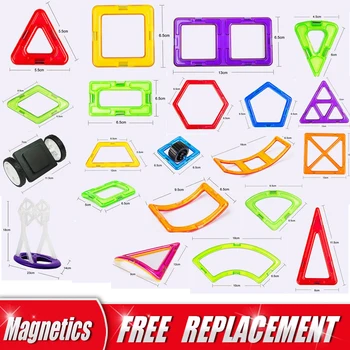 

Big Size Magnetic Designer Magnet Building Blocks Single Piece Accessories Part 3D Educational constructor Toys For Kids Gift