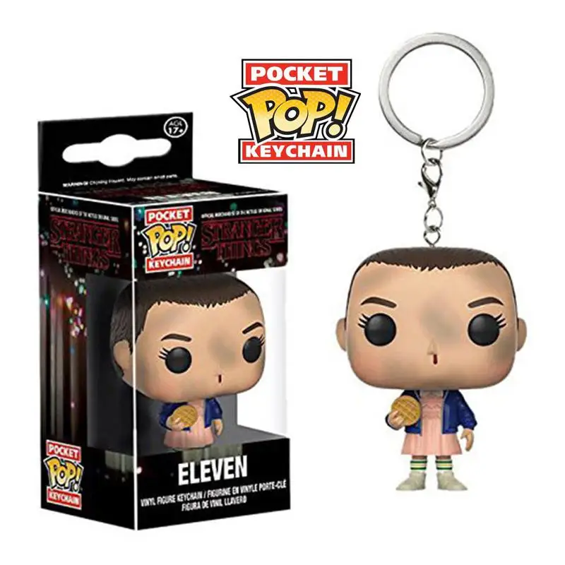 Eleven No Hair Funko Pocket Stranger Things брелок 11 Дастин Барб демогоргон Фигурки игрушки - Цвет: Eleven No Hair