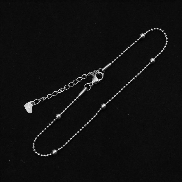 Stainless Steel Anklet Simple  On Foot Ankle Bracelets For Women Men Leg Chain Jewelry Gifts 23.5cm - 22cm Long 1 PC