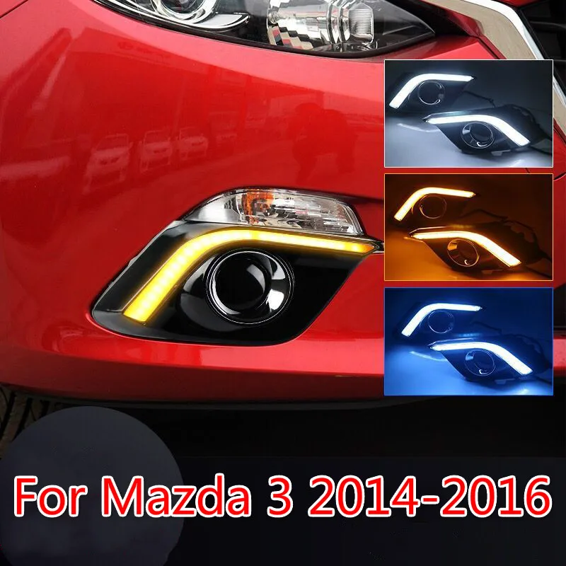 JAZZ TIGER желтый указатель поворота Функция Водонепроницаемый ABS 12 В автомобиль DRL светодиодный светильник дневного света Дневной светильник для Mazda 3