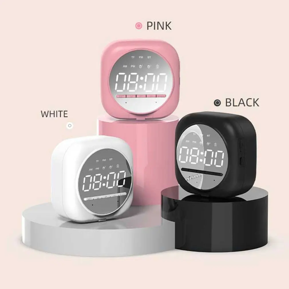Q12 Bluetooth 5.0 Multifunctional Alarm Clock Subwoofer Speaker Support TF Card Led Mirror Alarm Clock Wholesale - ANKUX Tech Co., Ltd