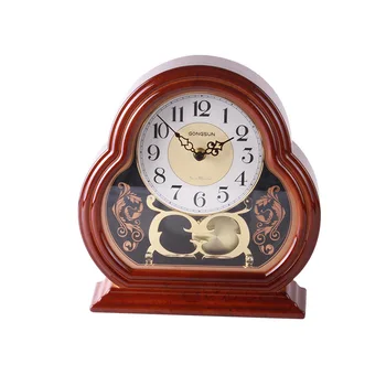 

Retro Mute Table Clock Home Bedroom Living Room Table Decor European Desktop Clock Movement Craft Office Bedside Ornament LA20