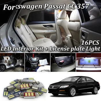 

16Pcs White Canbus led Car interior lights Kit for Volkswagen VW Passat CC 357 led interior lights 2009-2012