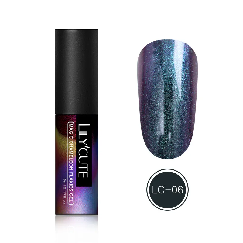 5ml chameleon 06 LILYCUTE 7 мл кошачий глаз Гель-лак для ногтей розовый фиолетовый замачиваемый УФ-гель для дизайна ногтей Полупостоянный Гель-лак стойкий лак для ногтей - Цвет: 5ml chameleon 06