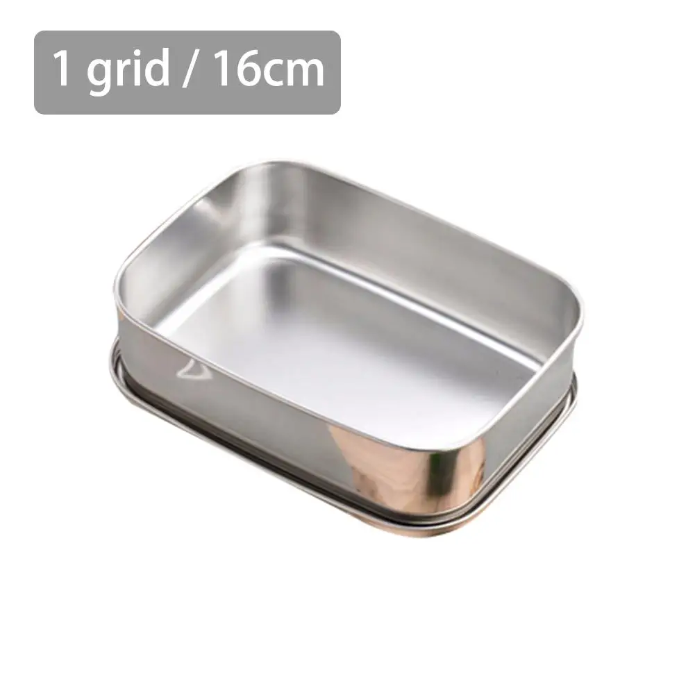 A AUGKUN Нержавеющая сталь Коробки для обедов Хлебница гибкого разделения металлическая коробка для завтрака подходит для пеший Туризм Детская школьная одежда - Цвет: A
