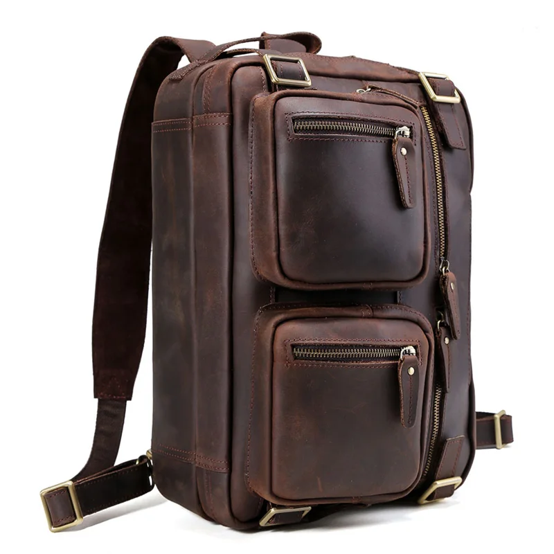 Сумка для ноутбука TIDING 31792 Мужская из натуральной кожи|backpack laptop bag|leather backpack bagbackpack