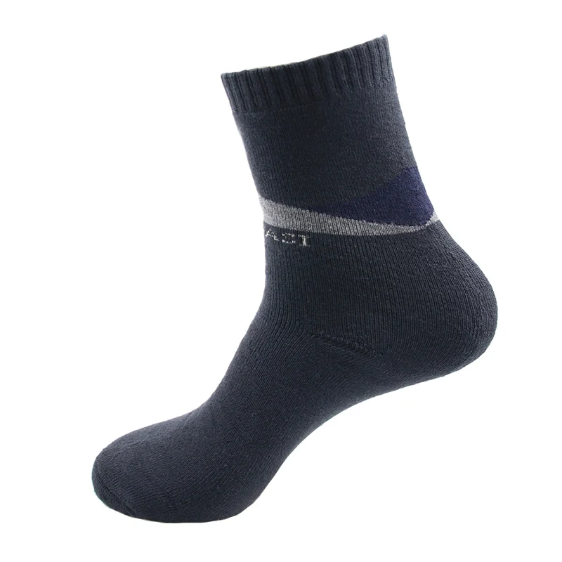 Мужские хлопковые носки толстые теплые деловые повседневные носки мужские зимние черные носки высокого качества плотные носки из хлопка для мужчин - Цвет: Blue Gray