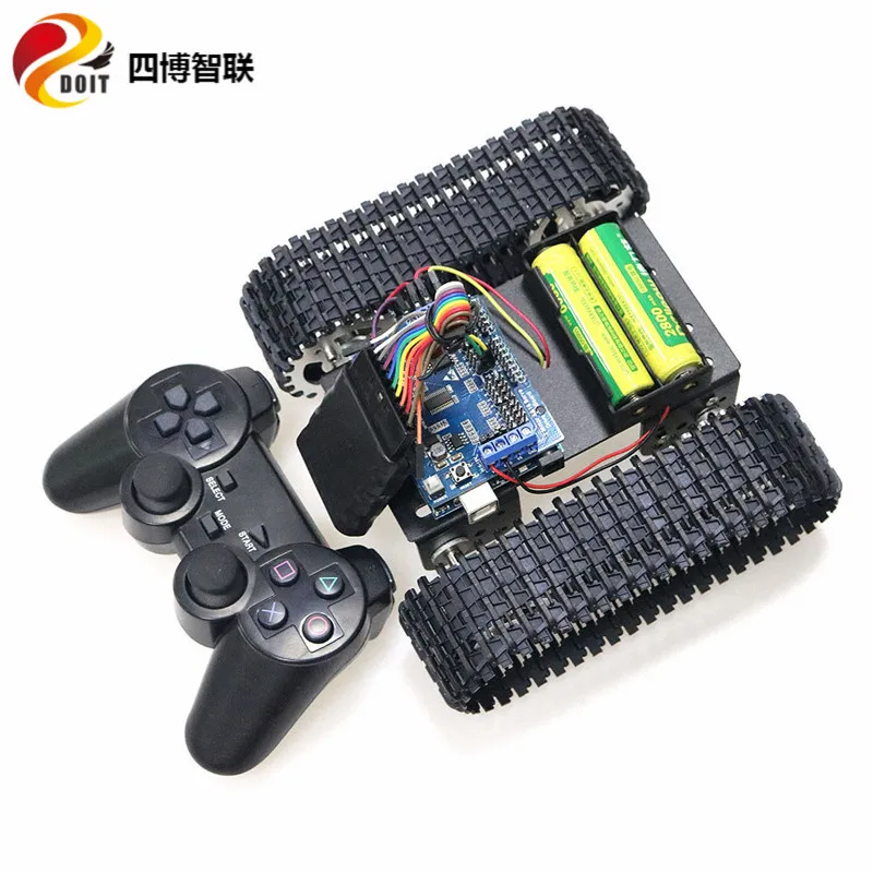 SZDOIT PS2 геймпад ручка управления T101 Смарт RC робот танк шасси комплект гусеничный автомобиль 33GB-520 мотор DIY для Arduino