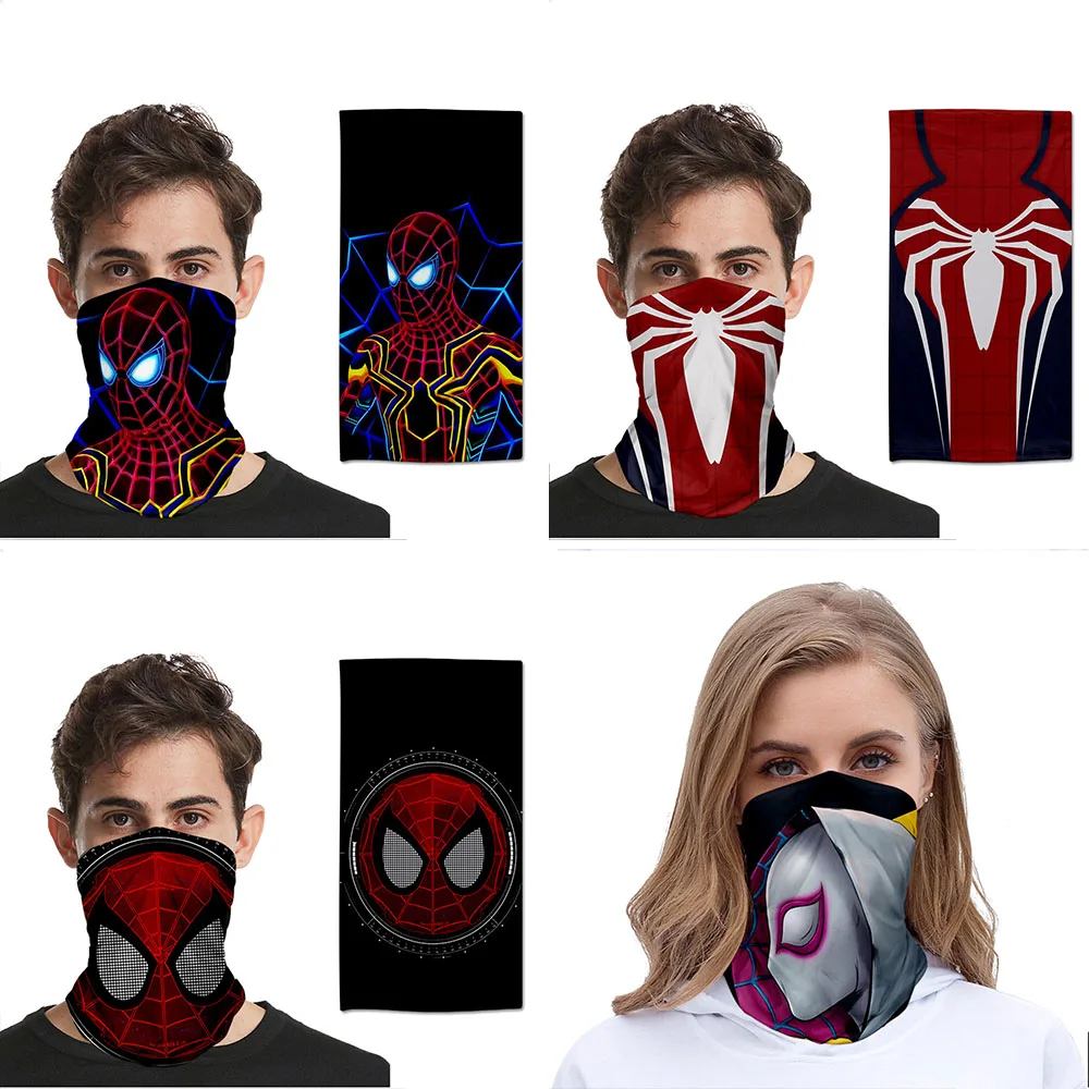Супер герой паук шарф маска Аниме Косплей Реквизит Лыжная Пыленепроницаемая для