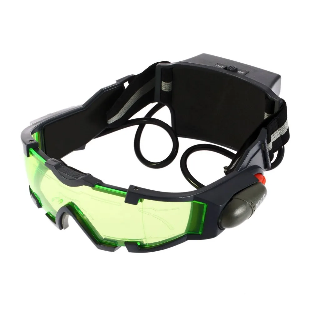 1 шт. очки eyeshield зеленые линзы регулируемая эластичная лента ночное видение 25 футов очки светодиодный свет темные очки Прямая поставка