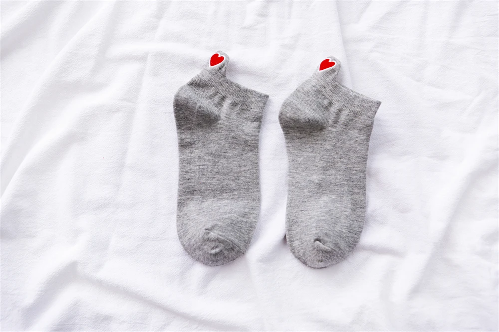 Neue frauen Sommer Frühling Cartoon Baumwolle Lustige Stickerei Rote Herz Socken Nette Mädchen Bunte Kurze Knöchel Sokken Dropship – Detail 24