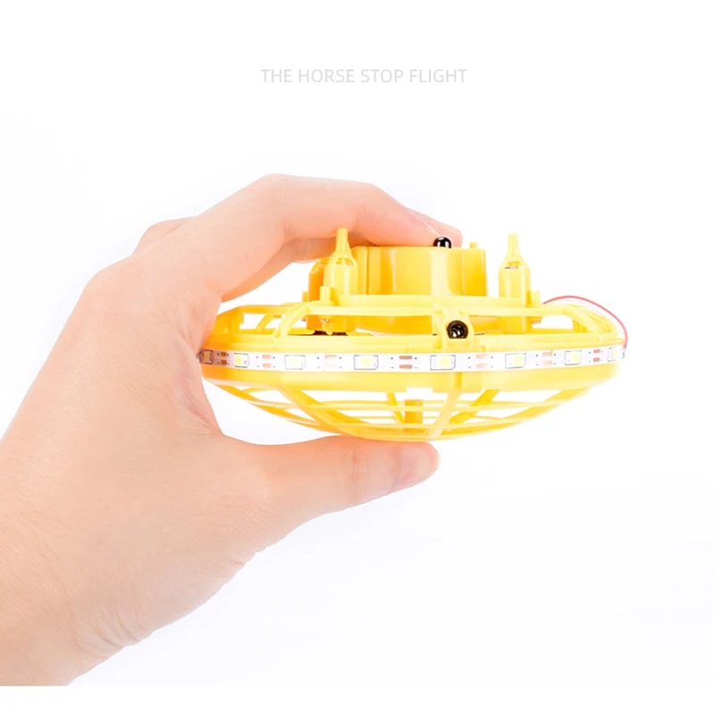 Mini RC UFO drone with led light Infrared Induction yellow helicopter remote control Quadcopter Electric dron Toys For Children