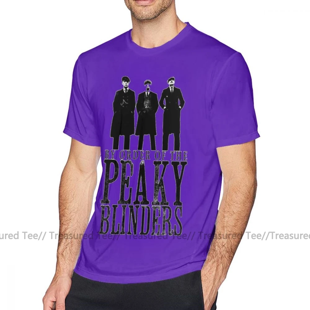 Футболка Peaky Blinders, футболка Peaky Blinders, футболка с графикой, 100 хлопок, футболка с коротким рукавом, 6xl, Мужская модная Милая футболка - Цвет: Purple