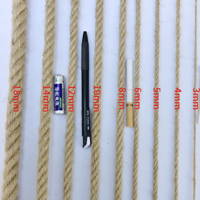 Natural Jute Hemp Rope Home Decoration DIY Craft Cord Decorative Rope 1-14 mm Diameter 1Roll 25/50/100/200m jute rope