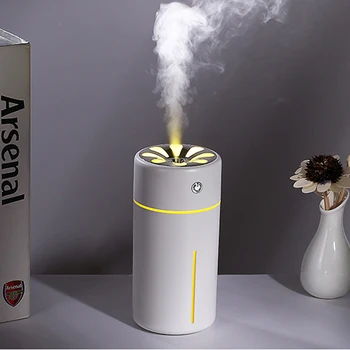 

3 in 1 Mini Humidifier Air Purifier 360ML Ultrasonic Home USB Humidifier Car Aroma essential oil diffuser with Led light Fan