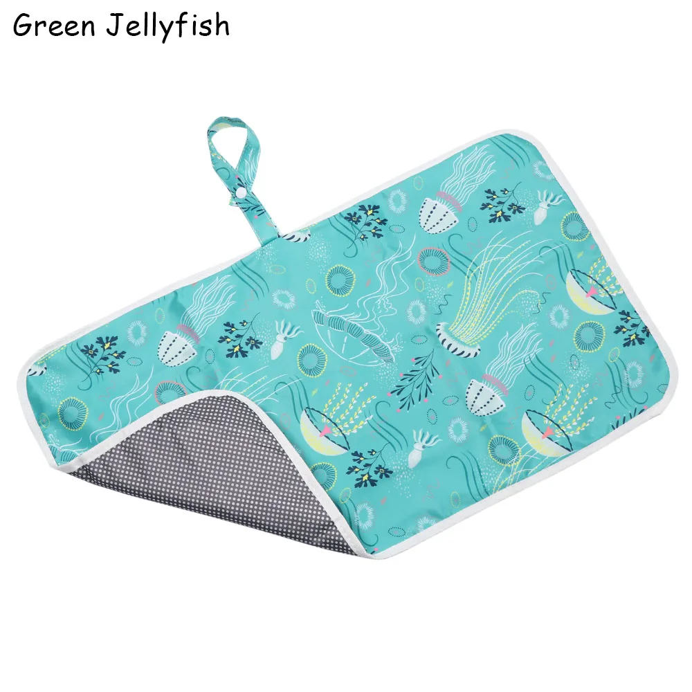 Green Jellyfish Пеленальный Коврик для младенцев, пеленка для детей, пеленка для путешествий, переносная моющаяся Пеленка, пеленальный коврик, водонепроницаемый детский матрас, пеленка для мочи - Цвет: Green Jellyfish