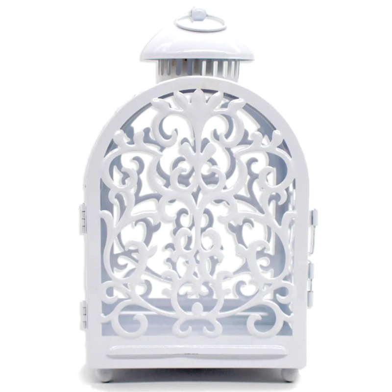 New-European Iron Candlestick Hollow White Candle Holders Wedding Garden Bedroom Balcony Decoration Crafts Home Decor