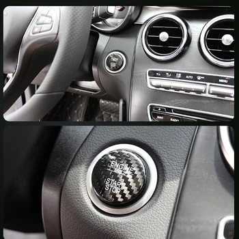 

1 pcs Car Dashboard Ignition Device Start Stop Engine Knobs Key Ring Sticker For Mercedes Benz AMG GLC GLE E CLA GLA W205 W211