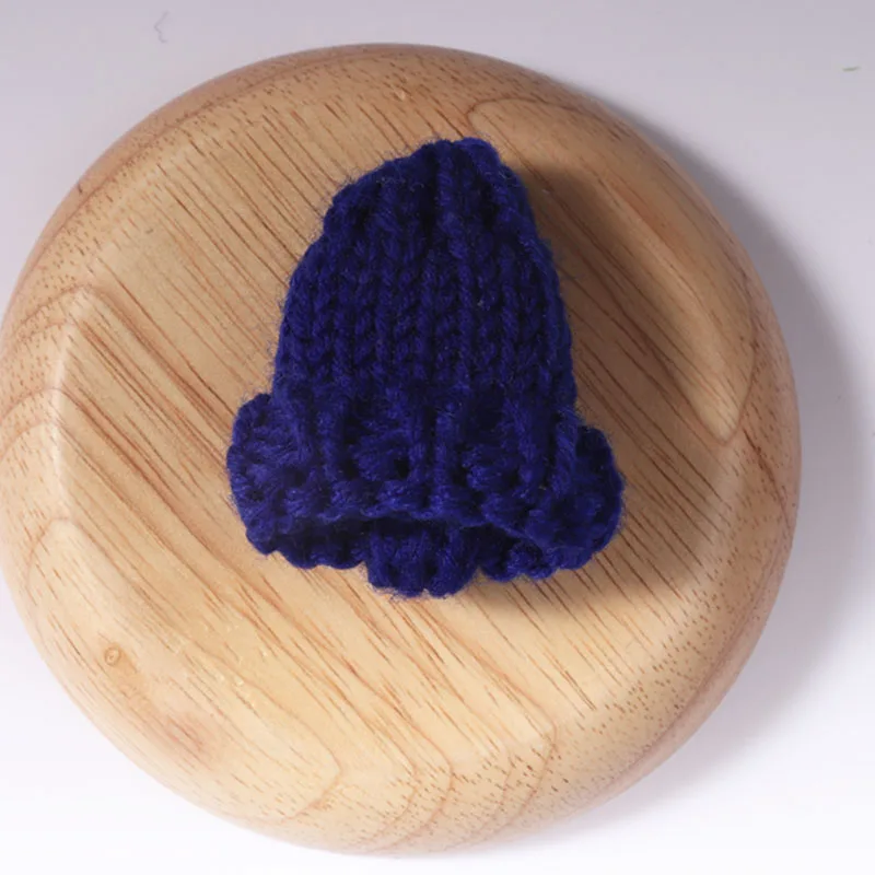 14 Dark Blue 6 шт. милые вязаные мини-шляпы DIY ремесло поставщик головной убор брошь игрушки декор материалы ювелирные изделия аксессуары маленькие шапки Рождественский подарок - Цвет: 14 Dark Blue