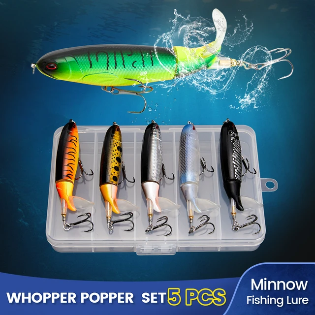 Rotating Artificial Fishing Lures  Artificial Bait Whopper Plopper - 1set  Minnow - Aliexpress