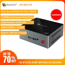 Beelink j45 j4205 windows10 genuíno mini pc 8 gb lpddr3 512 gb suporte netfix dupla tela carga rápida 2.4 ghz + 5.8 ghz wifi bt4.0(China)