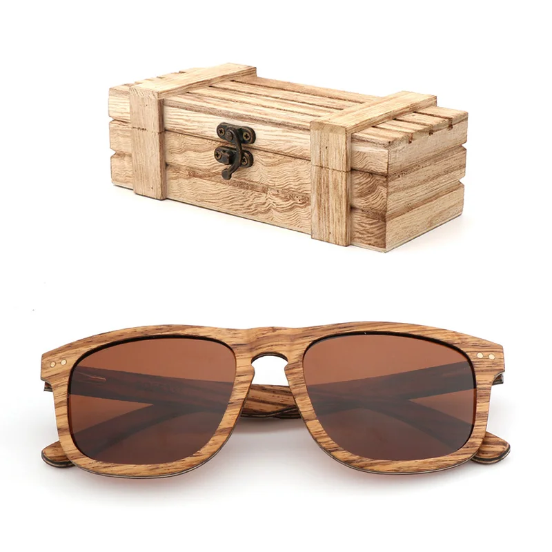 2wood box Солнцезащитные очки ручной работы из бамбукового дерева, винтажные мужские и женские солнцезащитные очки, деревянные, для путешествий, пляжа, брендовые, дизайнерские, поляризационные, UV400 - Lenses Color: 2wood box