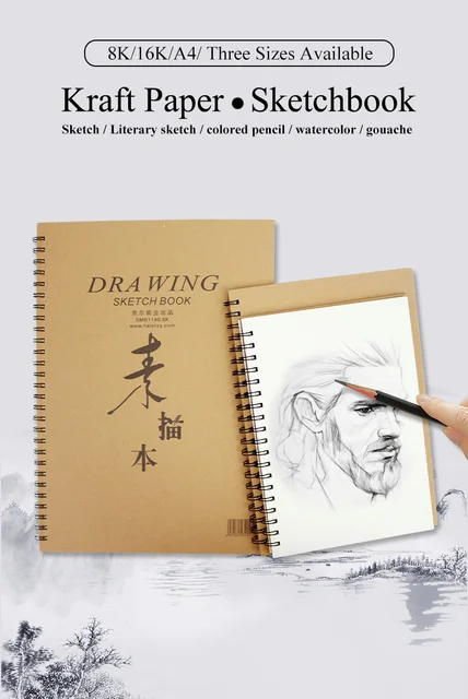 A4 Super Thick Drawing Sketchbook Students Children's Art Students Blank  Inner Page Double Coil Graffiti Picture Book - AliExpress