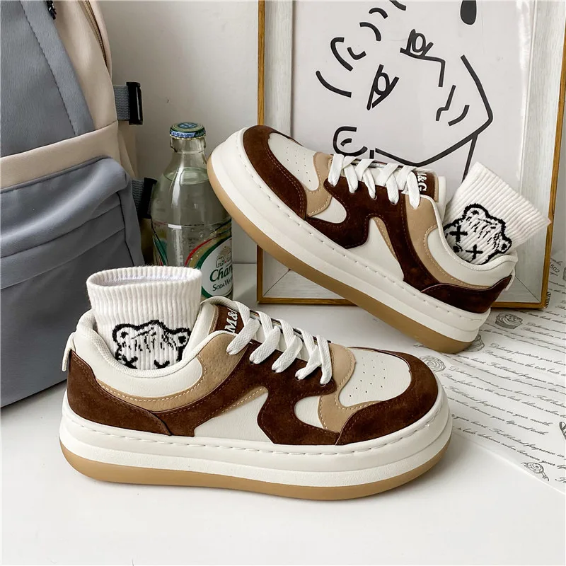 New Fashion Sneakers Women Vulcanize Shoes Low Top Skateboard Shoes Zapatos De Mujer Lace-up Ladies Casual Loafers Student Shoes