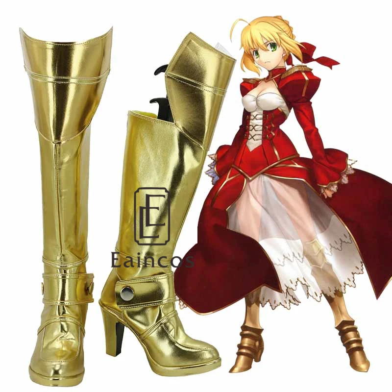 Fate/stay night красный меч Нерон Клавдий Цезарь сапоги огастаса обувь для костюмированной вечеринки индивидуальный заказ