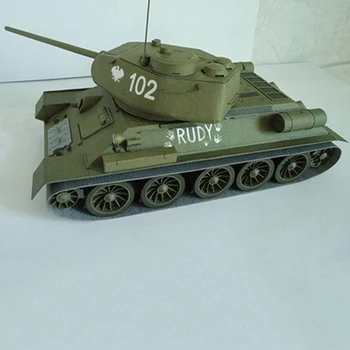 

Paper Card Model Building Sets Construction Toys Educational Toys Military Model New Soviet Union T-34 Medium Tank DIY 3D 3C