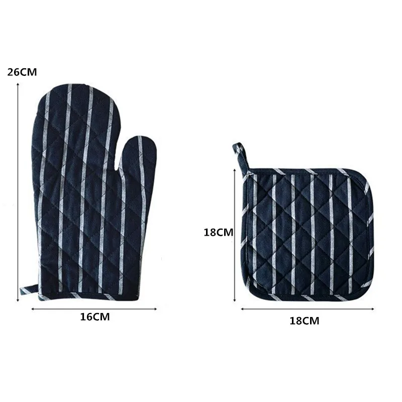 

1Pc Geometry Striped LatticeThicken Short Microwave Oven Gloves Heat Insulation Pad Baking Tool