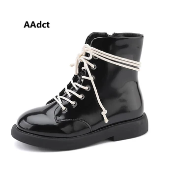 

AAdct 2020 girls martin boots new autumn Genuine Leather fashion little kids boots for girls children martin shoes