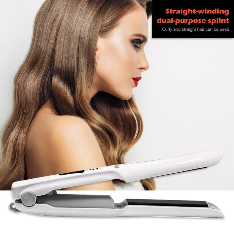 Dual Purpose Hair Straightener Curler Flat Board USB Charging Portable Tool