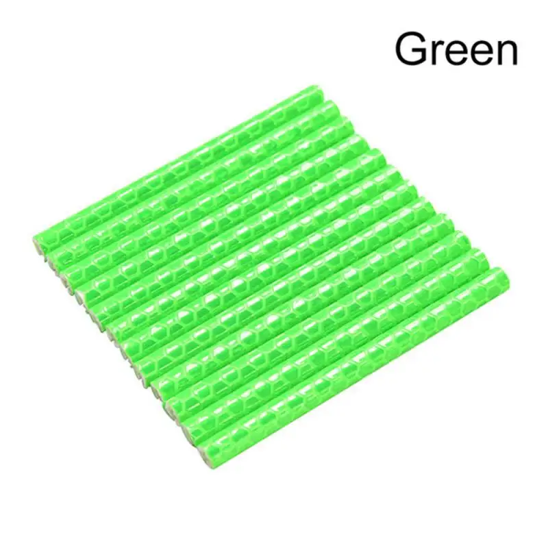green Светильник для велосипеда, 12 шт., для горного велосипеда, для езды на велосипеде, обод колеса, крепление спицы Предупреждение льная лента, отражатель, велосипедный светильник - Цвет: green